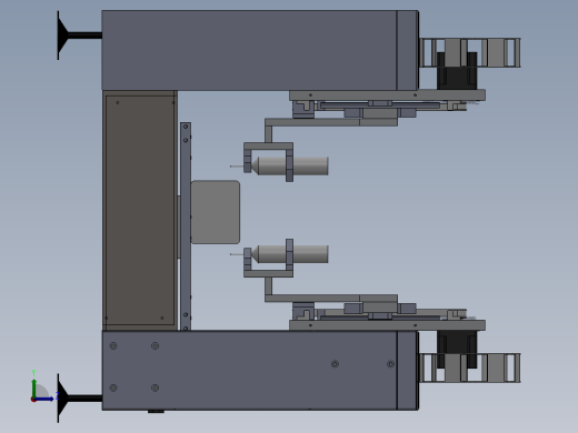 双排镭雕机总装图左视缩略图