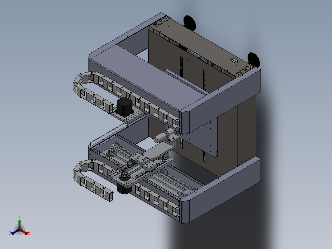 双排镭雕机总装图正等轴测图