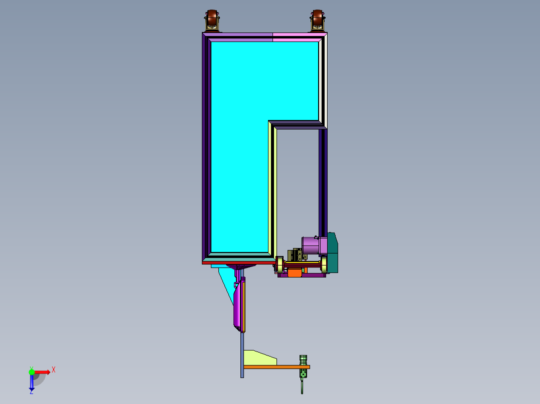 某种托盘件自动化检测机俯视图