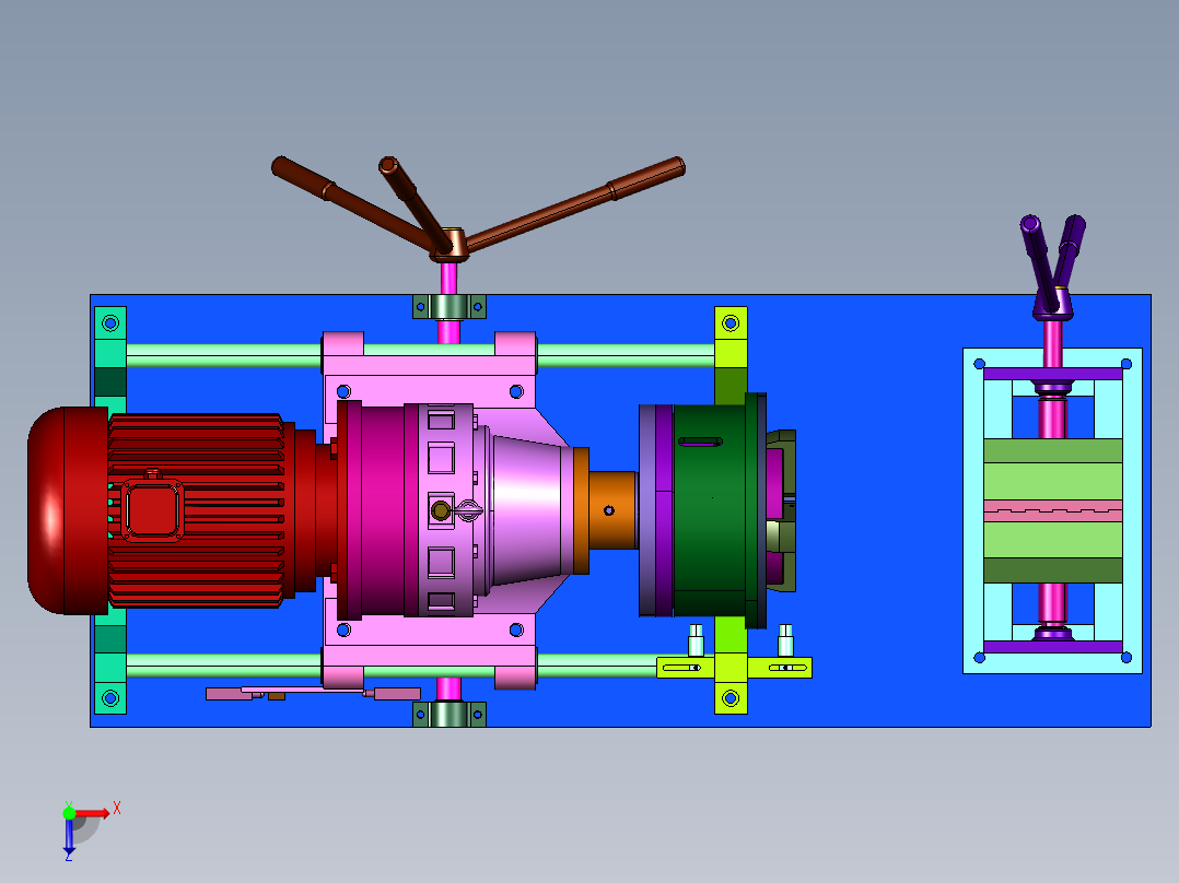 剥肋滚轧直螺纹机俯视图