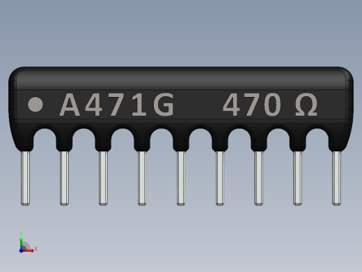 电容器 二极管 电阻器-Resistor Network 470 Ohm 9-Pin前视缩略图