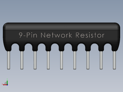 电容器 二极管 电阻器-Resistor Network 470 Ohm 9-Pin后视缩略图