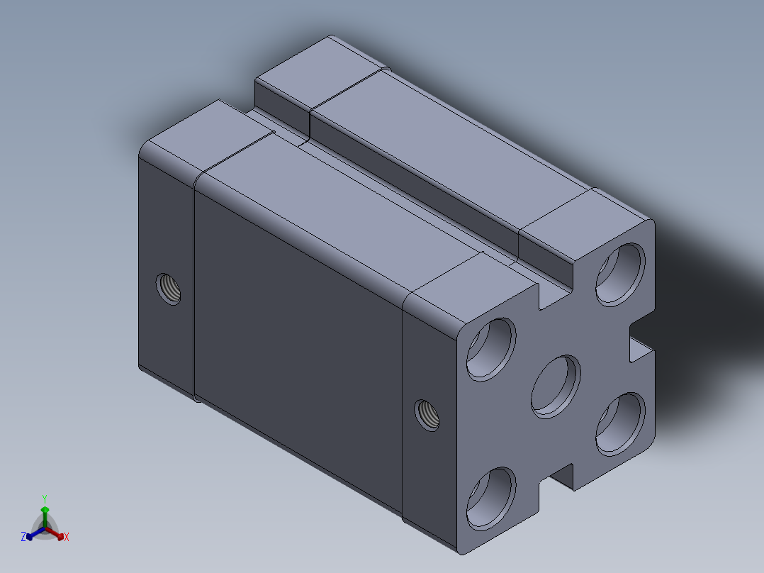 气缸ACE25X25S正等轴测图