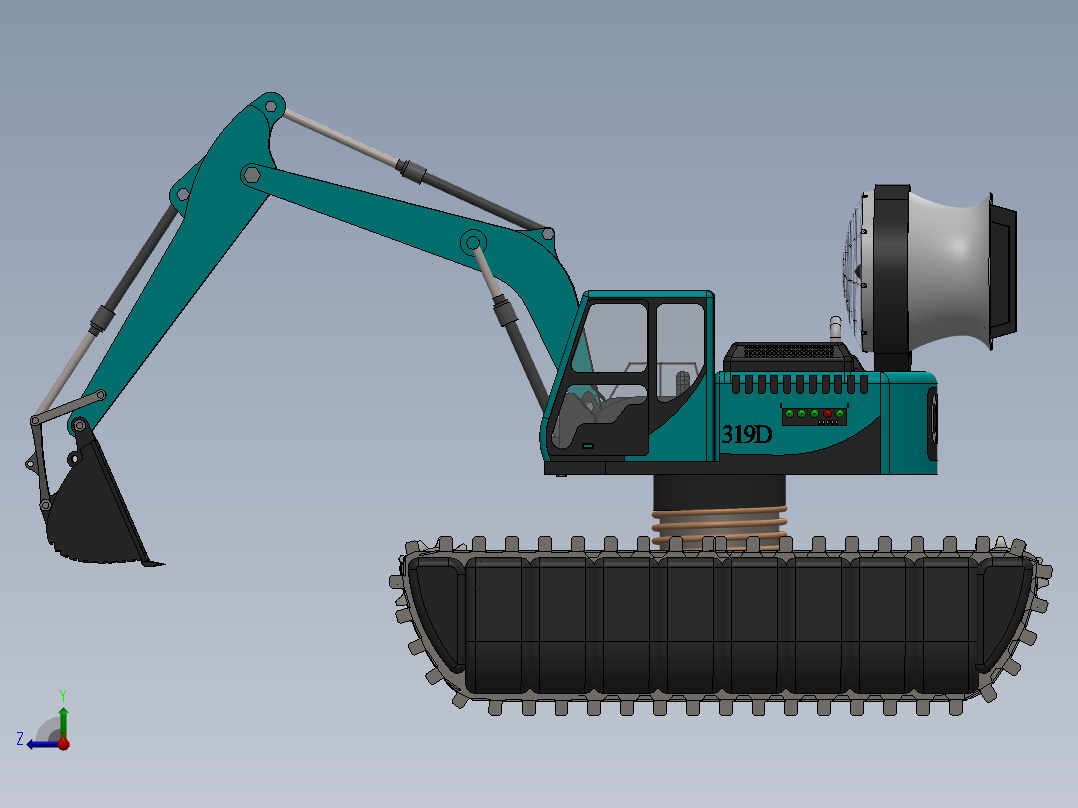 挖掘机、推土机(8)右视图