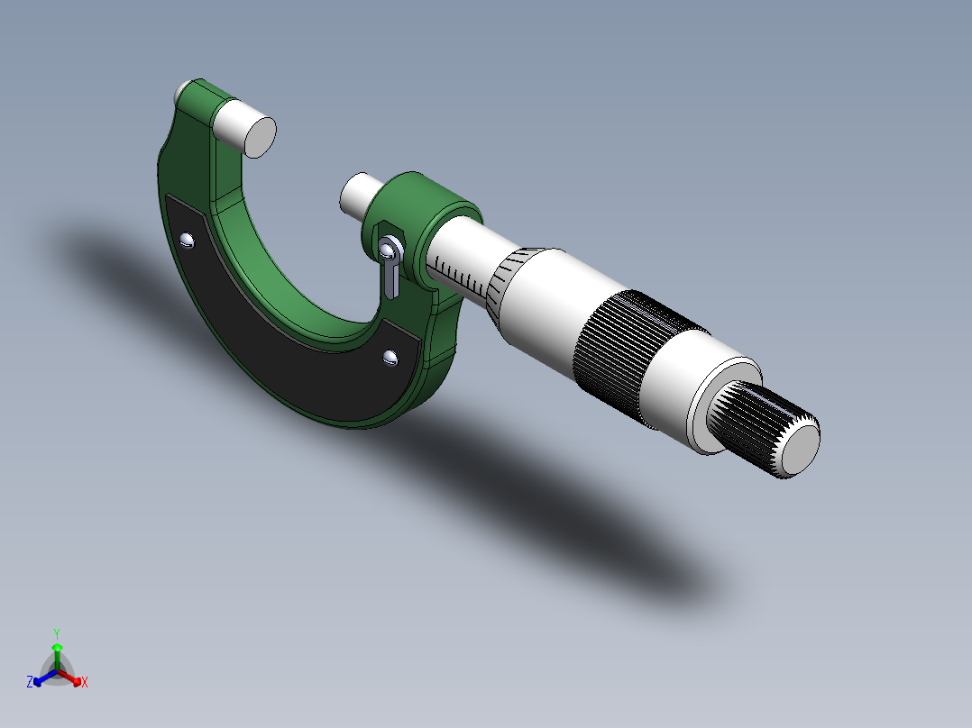 千分尺正等轴测图