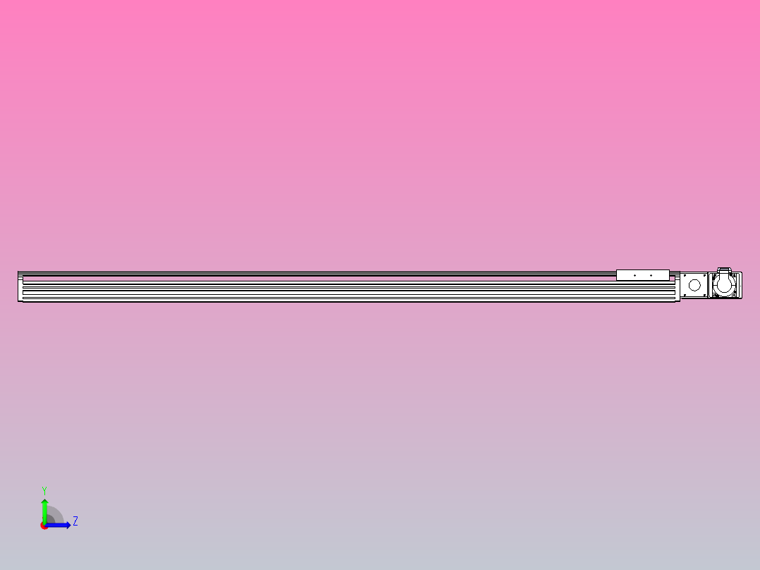 皮带直线轴半封闭可选导轨TPA-HNB-140D-120-L1400-MR-C-P40-N3左视图