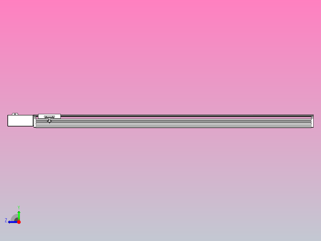 皮带直线轴半封闭可选导轨TPA-HNB-140D-120-L1400-MR-C-P40-N3右视图