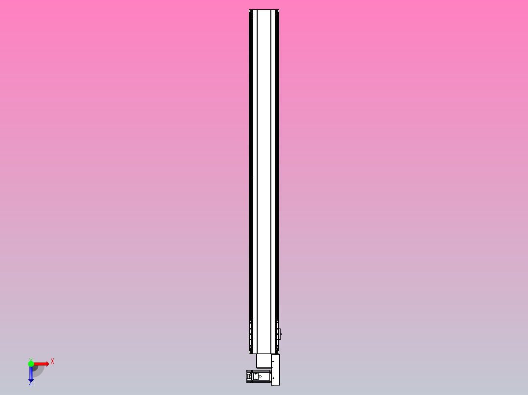 皮带直线轴半封闭可选导轨TPA-HNB-140D-120-L1400-MR-C-P40-N3俯视图