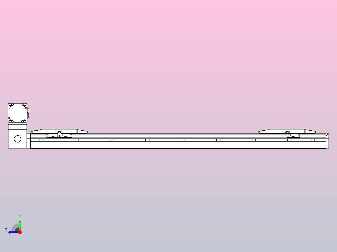 皮带直线轴双滑块型TPA-GCBS-150-P80-L350-LU-M75-N3右视图