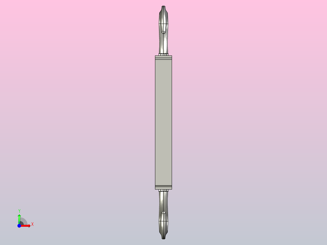国标GB旋转式索具螺旋扣_CC型M12-460前视图