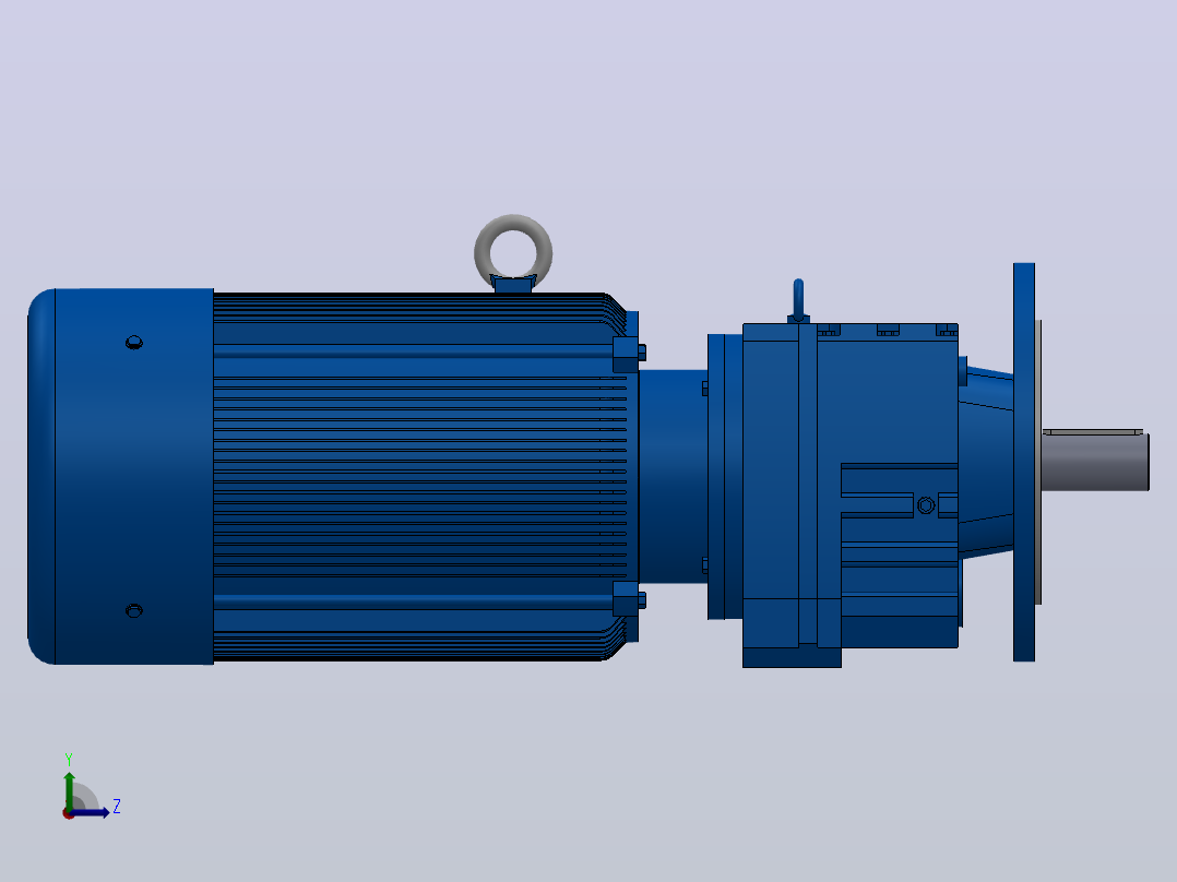 RF87法兰轴伸式安装斜齿轮减速机RF87-YVB11-4P-160M-M1-0°-Φ350左视图