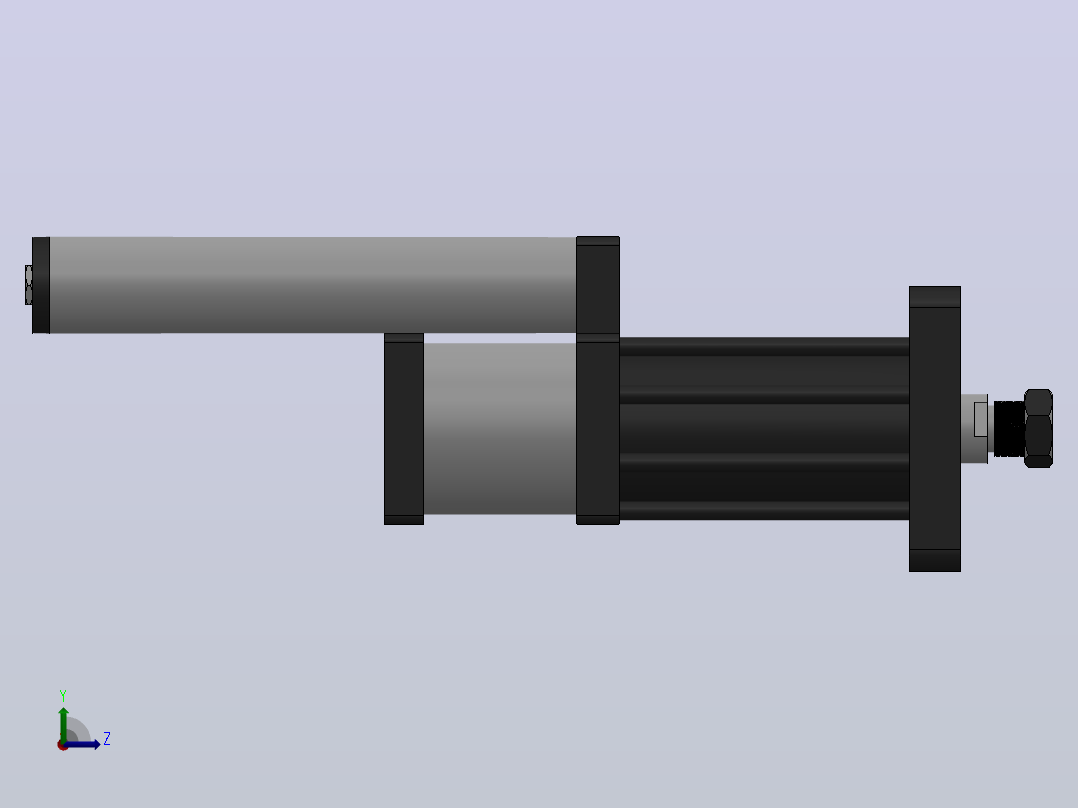 MPT-40T系列标准型[MPT-150-200-5-30T-M1-S1-0°]气压增压缸左视图