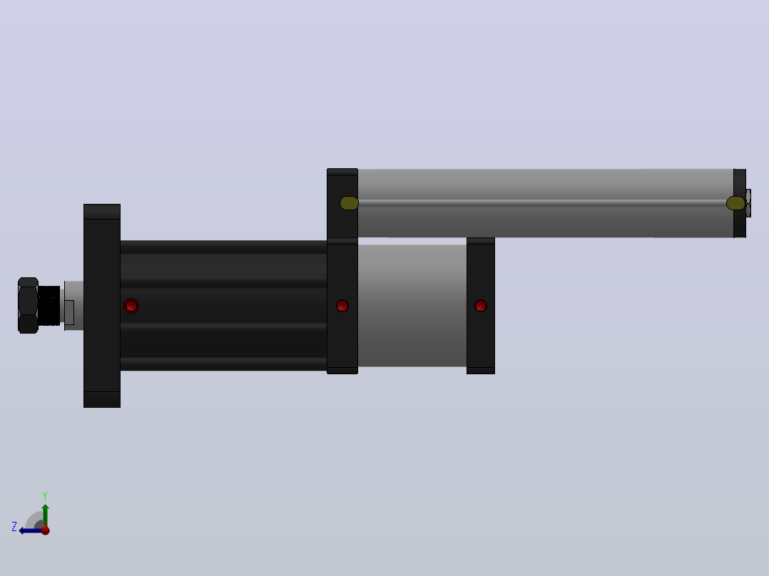 MPT-40T系列标准型[MPT-150-200-5-30T-M1-S1-0°]气压增压缸右视图