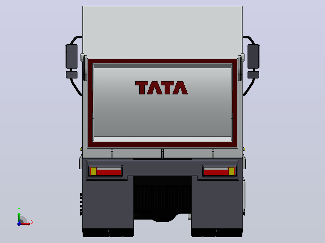 6X4自卸卡车3D图纸 Solidworks设计前视图