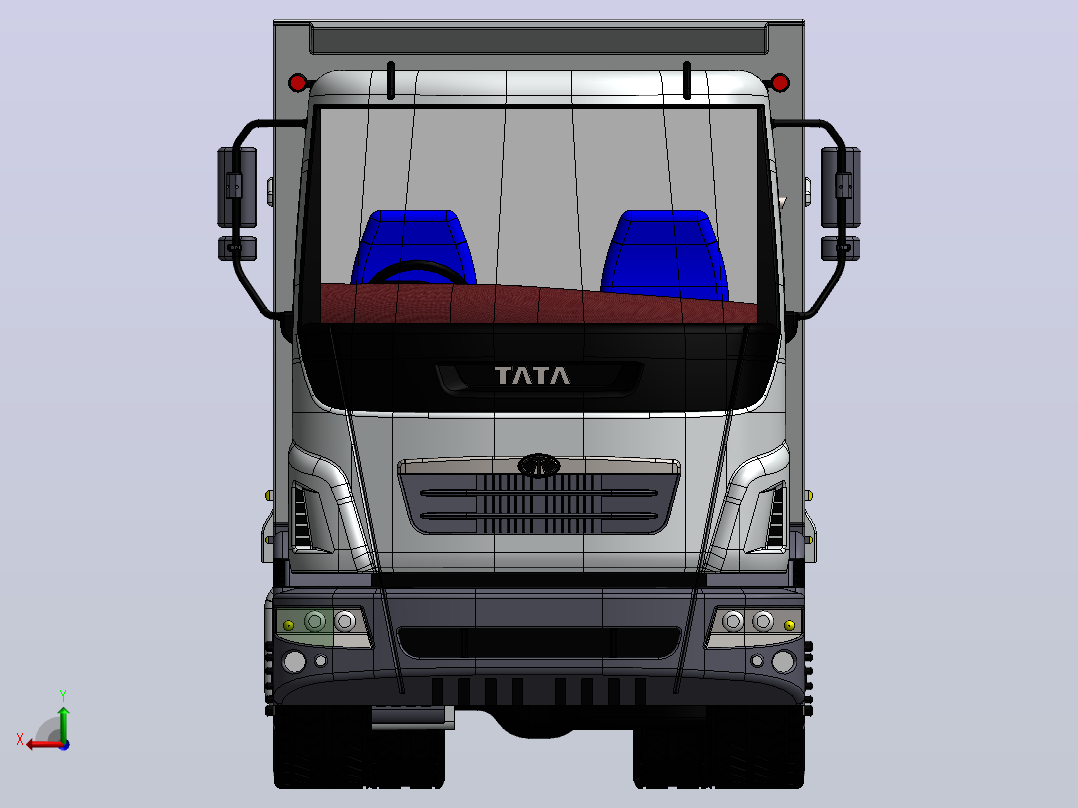 6X4自卸卡车3D图纸 Solidworks设计后视图