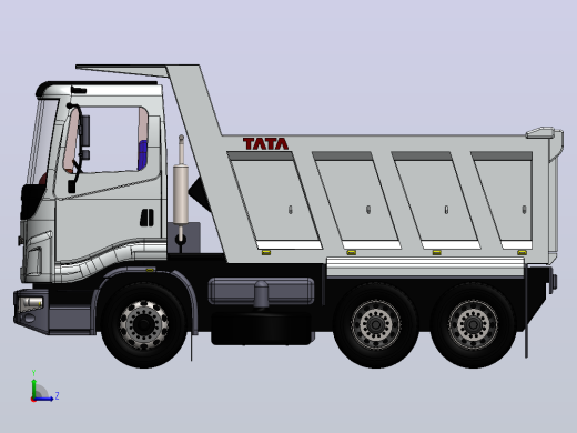 6X4自卸卡车3D图纸 Solidworks设计左视缩略图