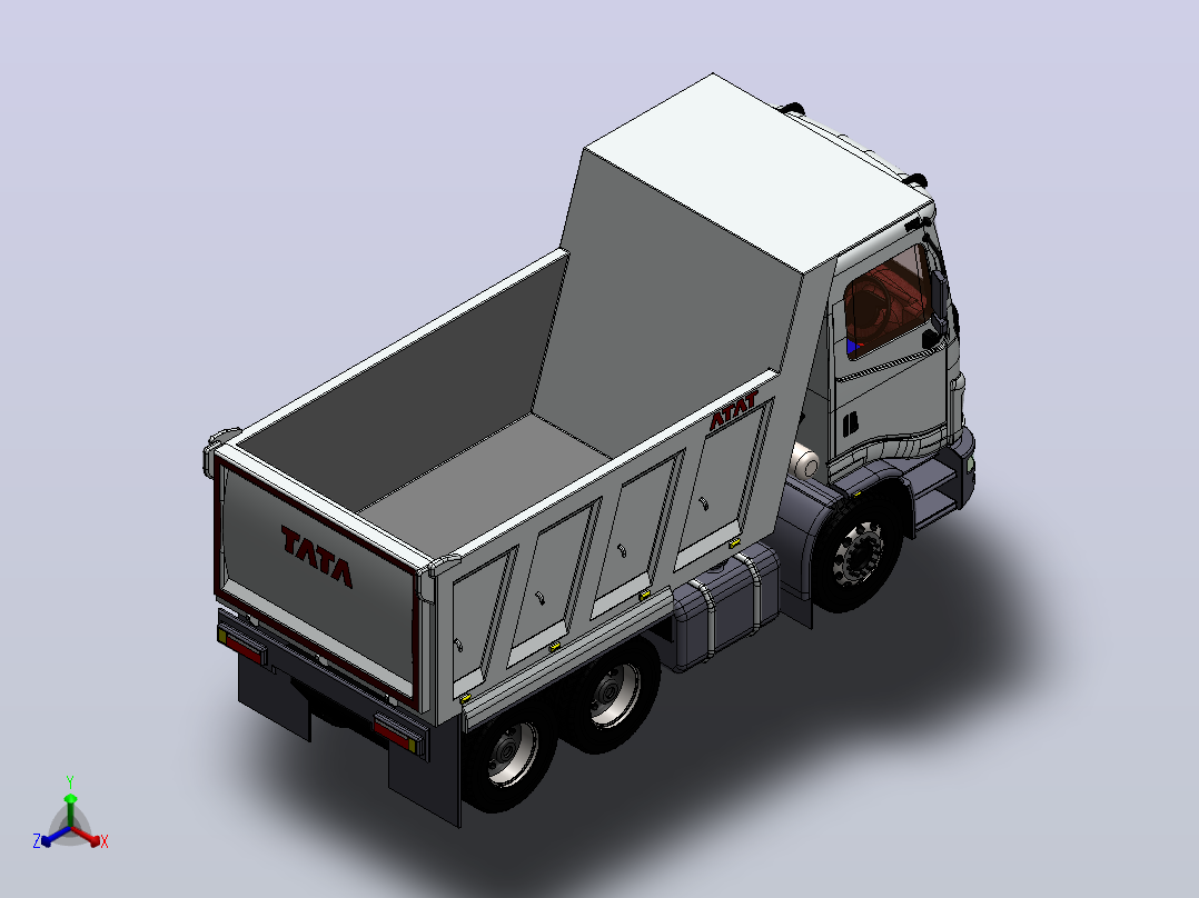 6X4自卸卡车3D图纸 Solidworks设计正等轴测图