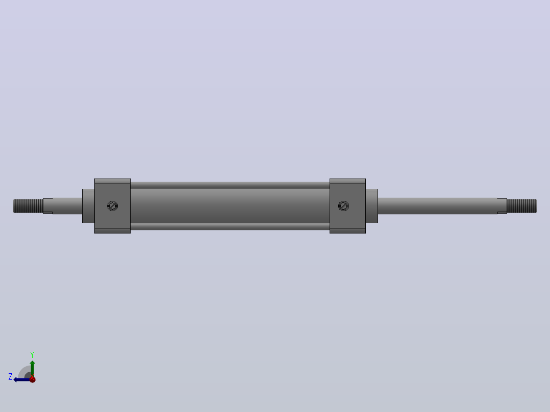 双活塞杆气缸（XQGA2（B2）系列）[XQGB₂Kn-SD-32×100]右视图