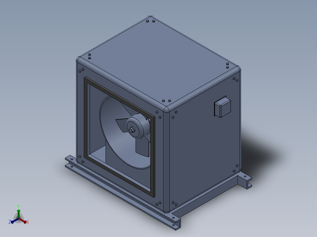 JSF-X-GA系列低噪声风机箱[JSF-X-355GA]正等轴测图