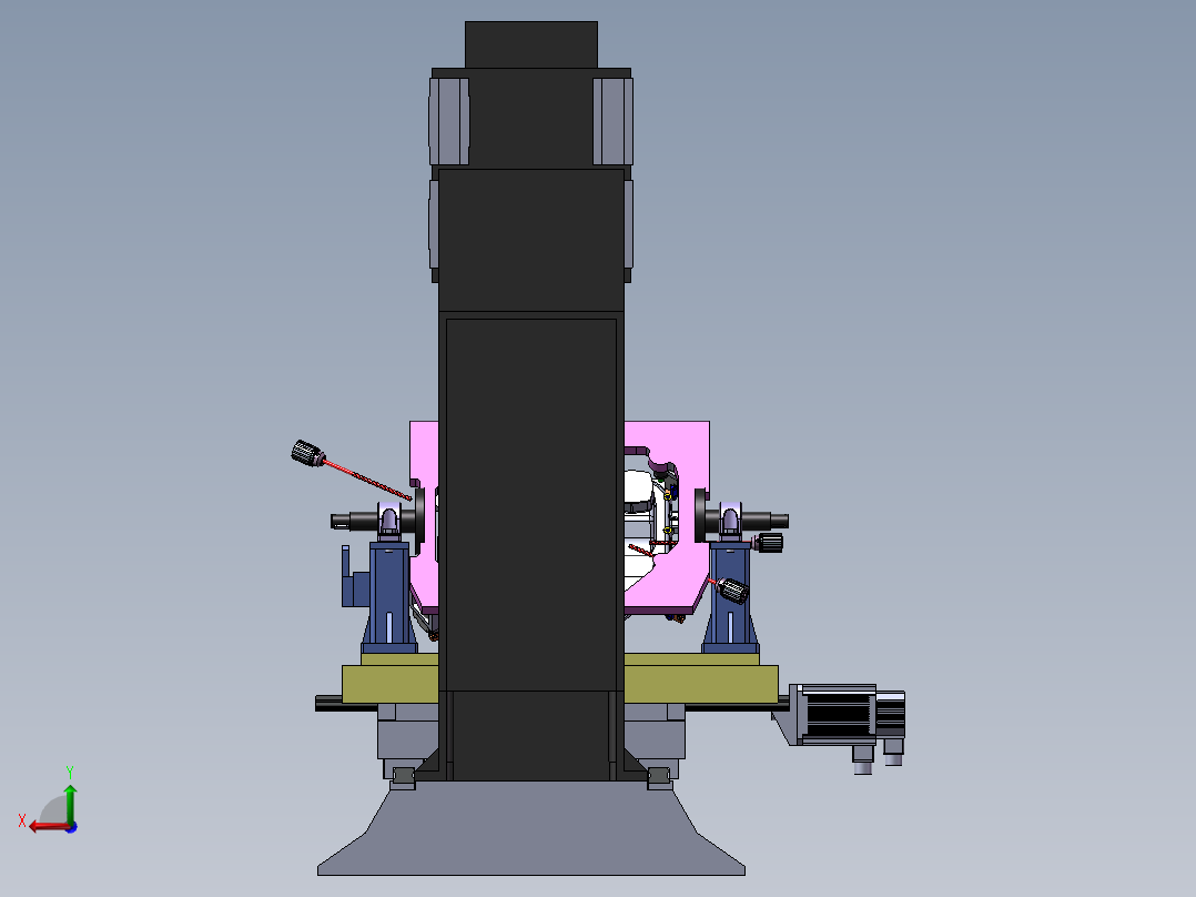 旋转5轴数控机床后视图