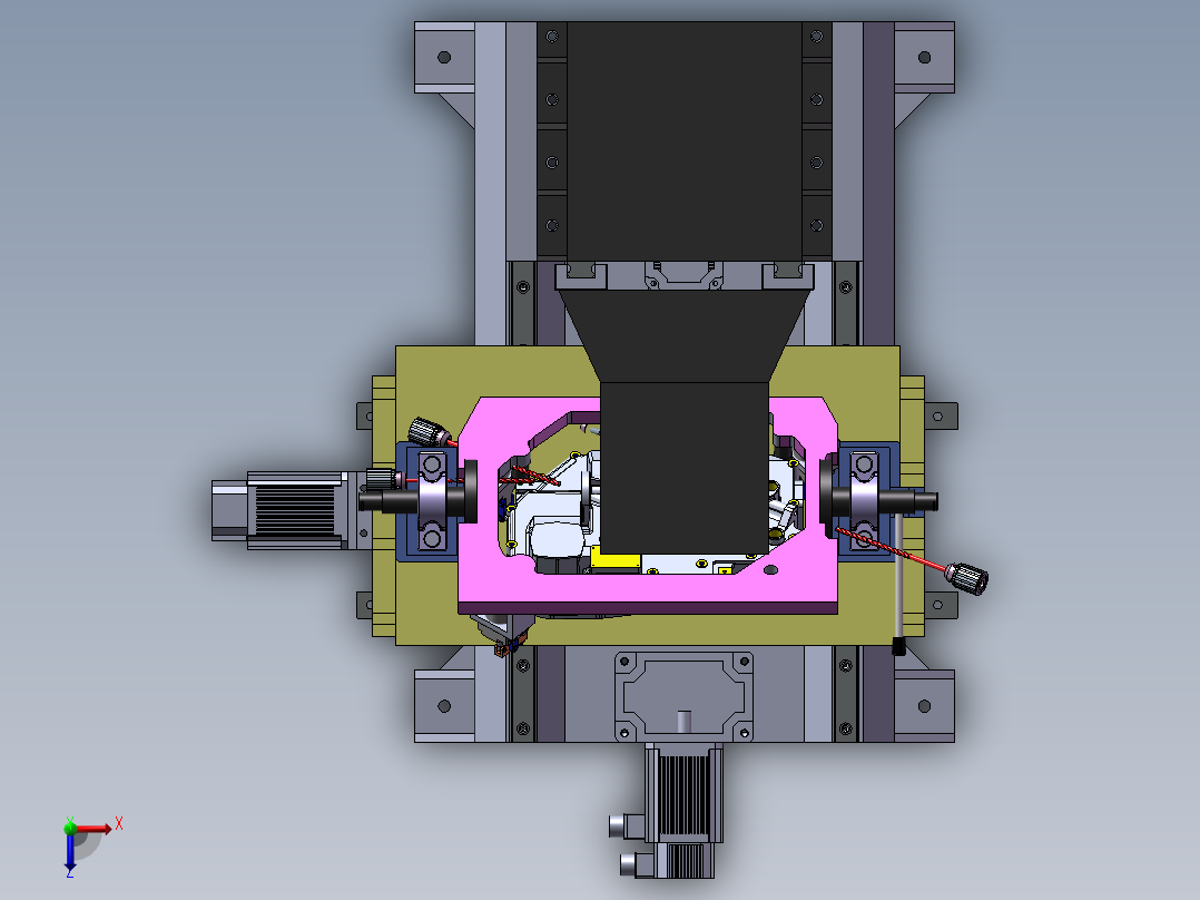 旋转5轴数控机床俯视图