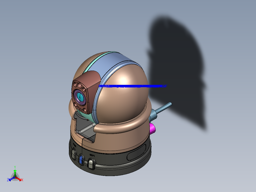 两自由度云台摄像头结构设计数模主视图