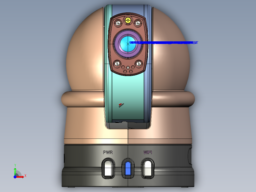 两自由度云台摄像头结构设计数模前视图