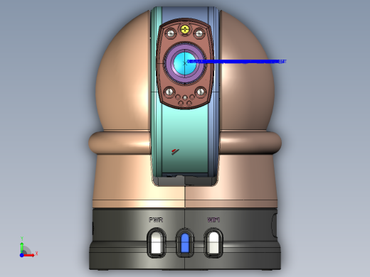 两自由度云台摄像头结构设计数模前视缩略图