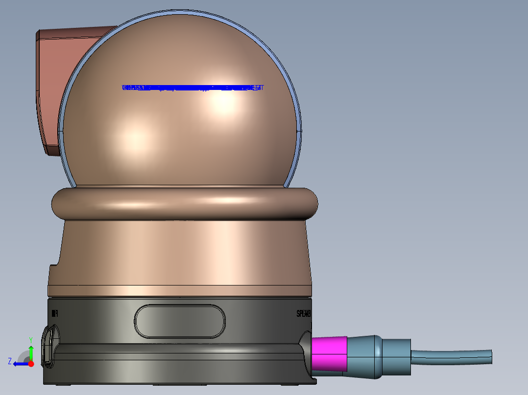 两自由度云台摄像头结构设计数模右视图