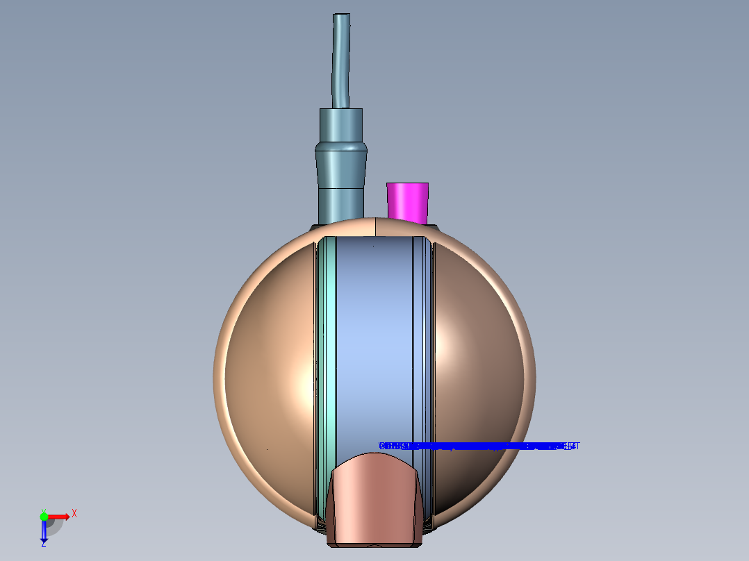 两自由度云台摄像头结构设计数模俯视图