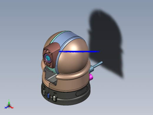 两自由度云台摄像头结构设计数模正等轴测缩略图