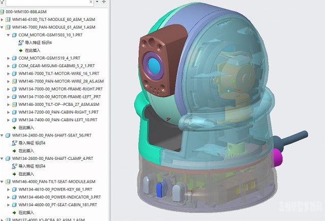 两自由度云台摄像头结构设计数模