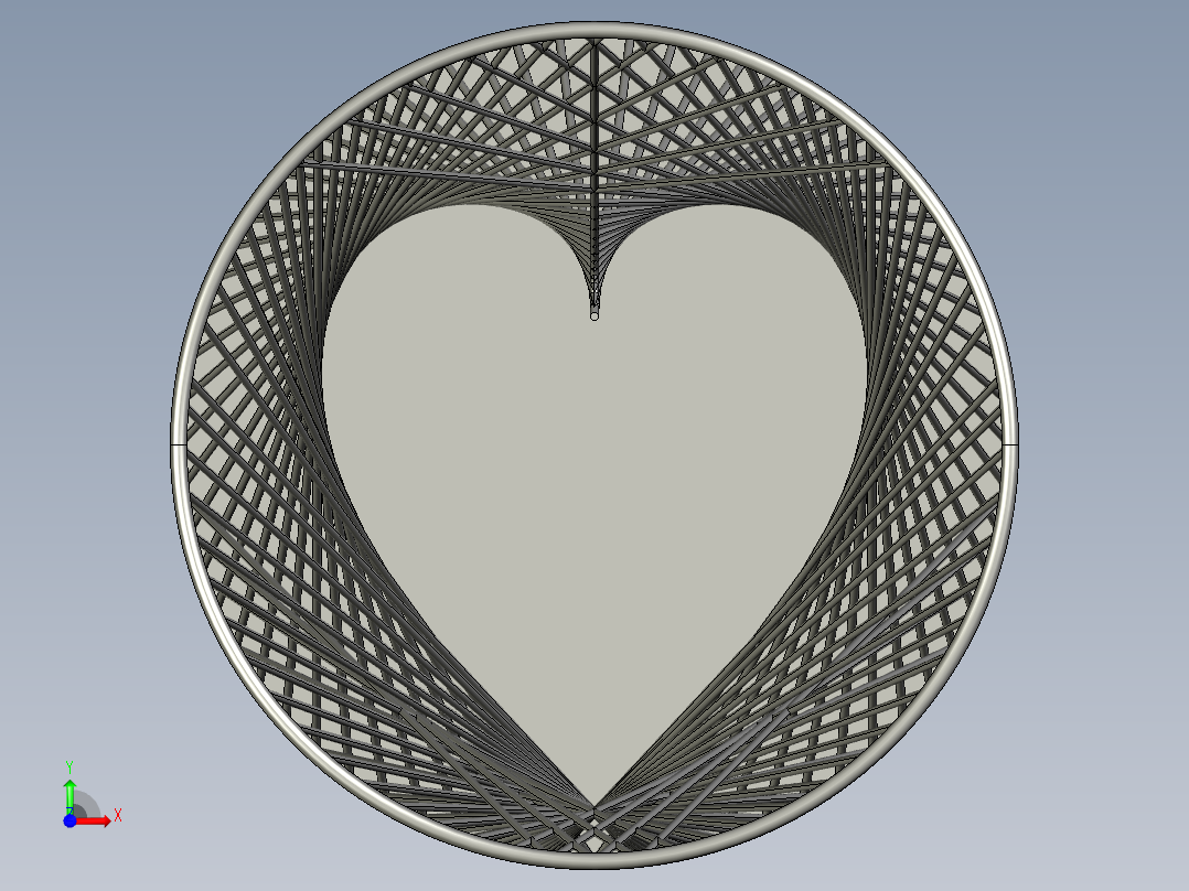 心型笔筒前视图