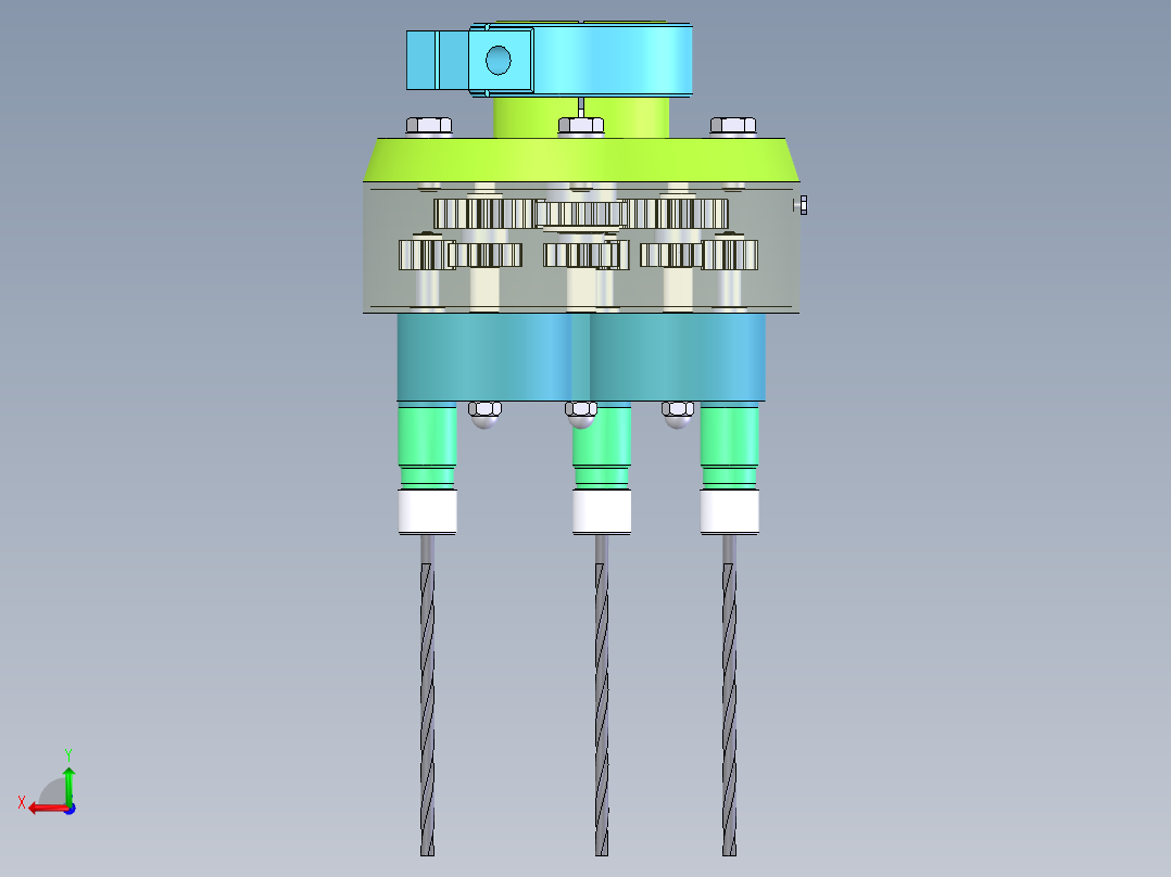 T501 多轴钻床的多轴器后视图
