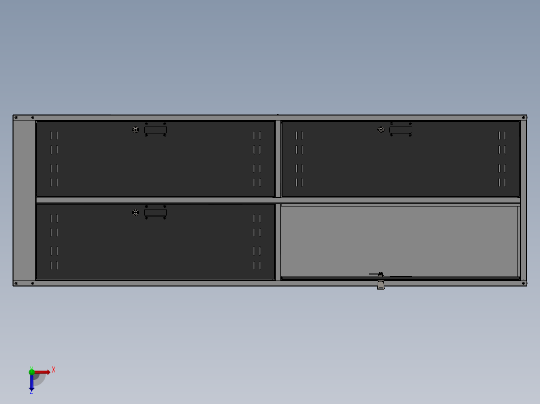 钣金机柜1800x450x600俯视图