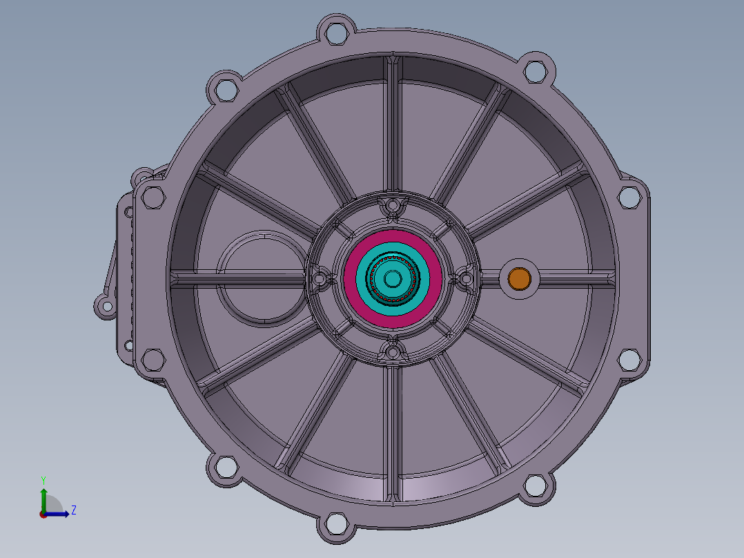 5档变速箱3D数模图纸 STP格式左视图