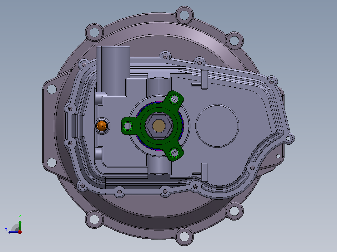 5档变速箱3D数模图纸 STP格式右视图