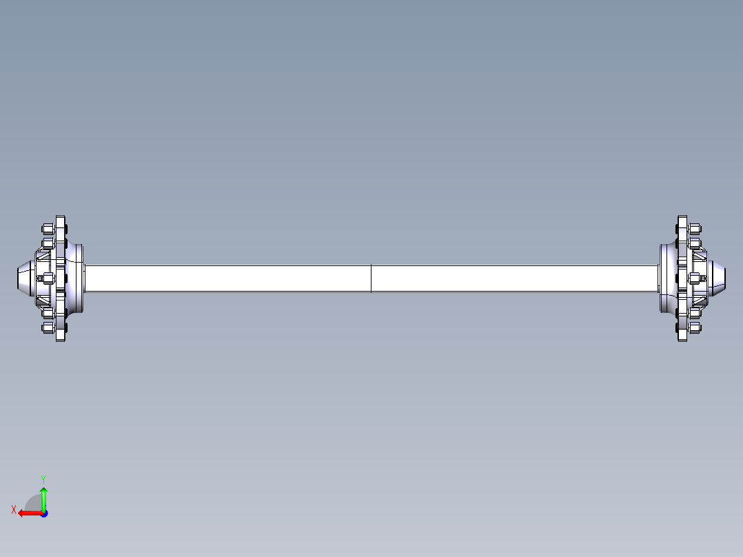 非制动车轴 10 t后视图