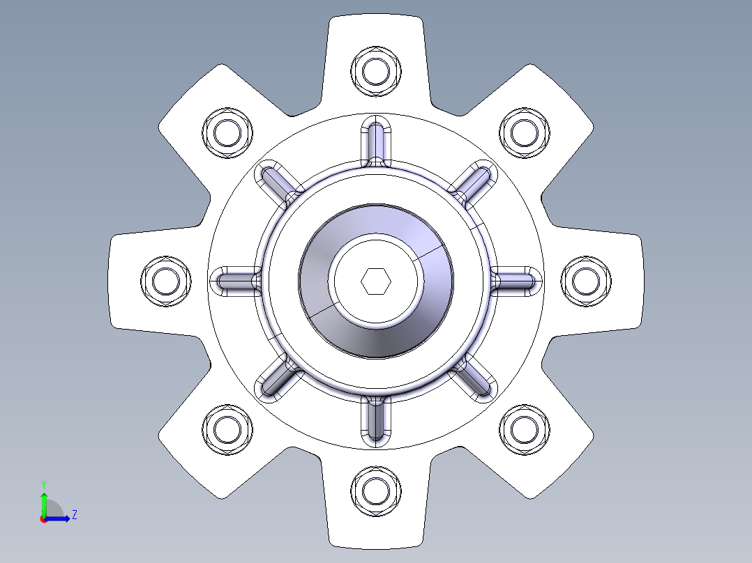 非制动车轴 10 t左视图