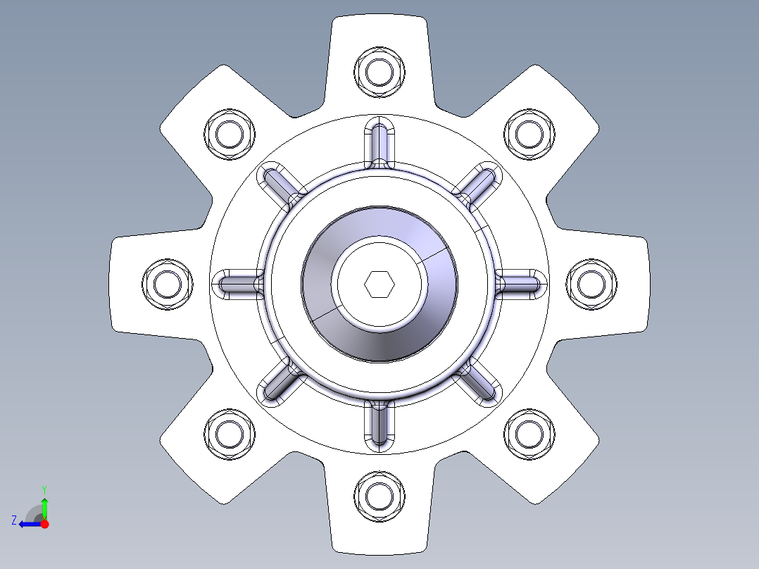 非制动车轴 10 t右视图