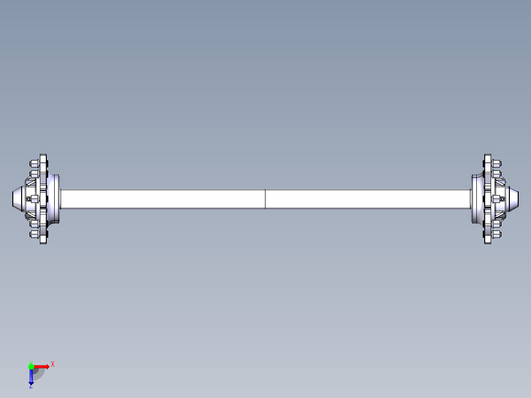 非制动车轴 10 t俯视图