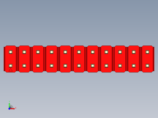 彩色公头100mil（2.54mm）系列-DS1021_red_2x11p_100mil_Type5_rev1.0前视缩略图
