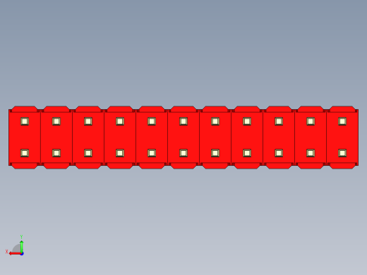 彩色公头100mil（2.54mm）系列-DS1021_red_2x11p_100mil_Type5_rev1.0后视缩略图