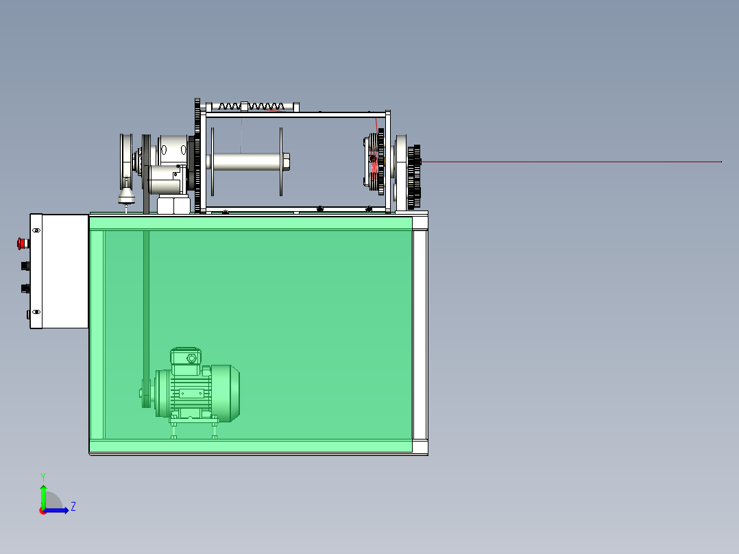 绞线机模型图左视图