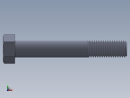 UNC 六角螺栓-Hex Bolt 0.750-10 x 5.SLDPRT前视缩略图