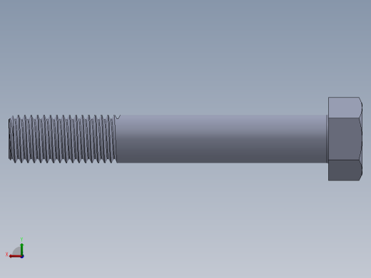 UNC 六角螺栓-Hex Bolt 0.750-10 x 5.SLDPRT后视缩略图