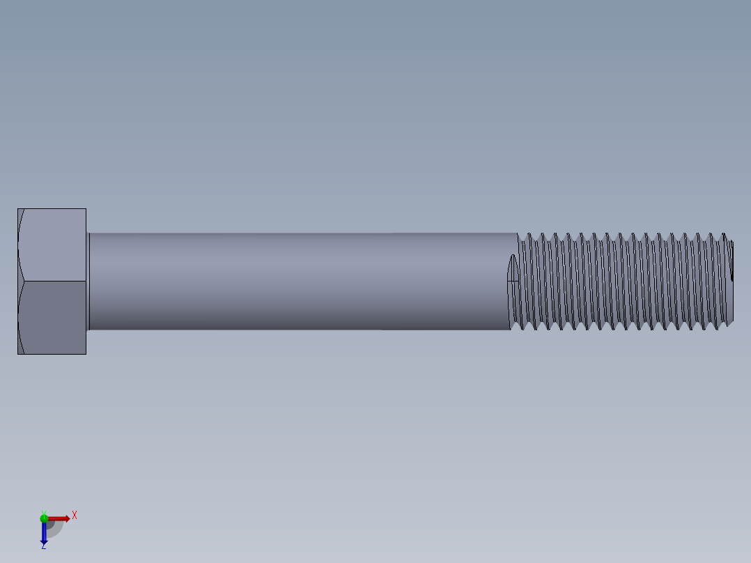 UNC 六角螺栓-Hex Bolt 0.750-10 x 5.SLDPRT俯视图