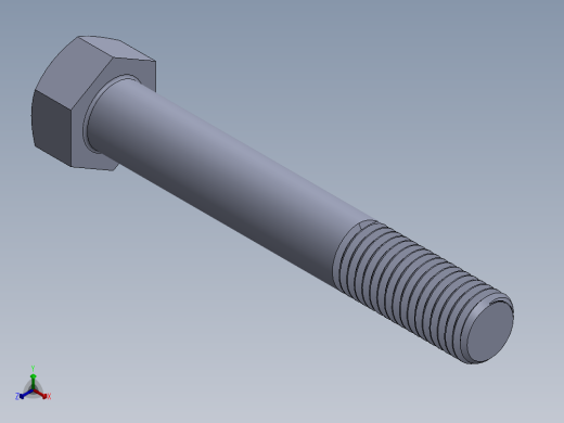 UNC 六角螺栓-Hex Bolt 0.750-10 x 5.SLDPRT正等轴测缩略图