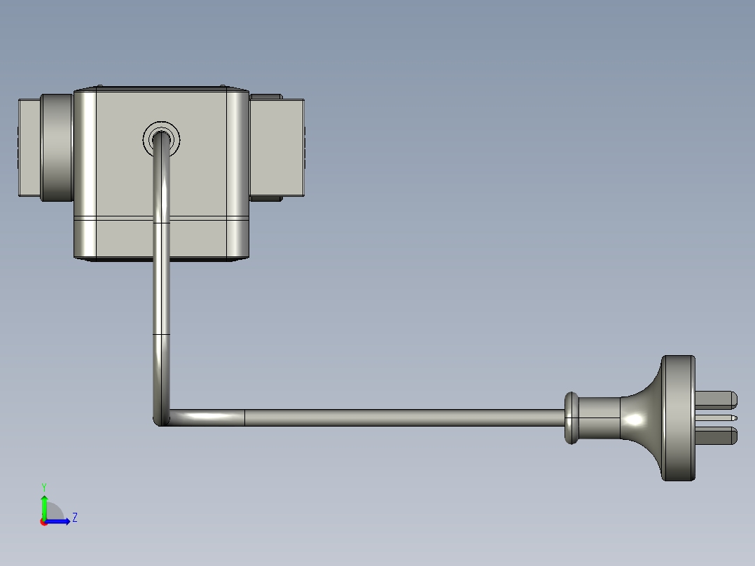 方型插座模型STP左视图
