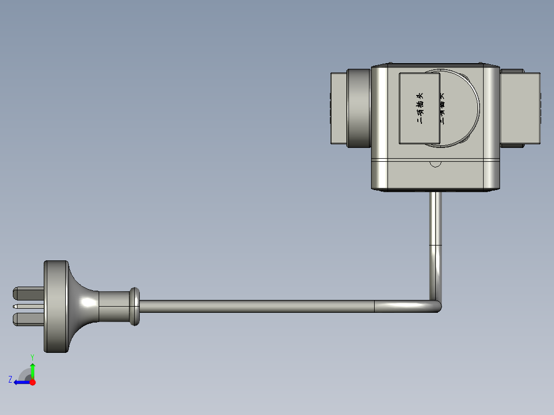 方型插座模型STP右视图